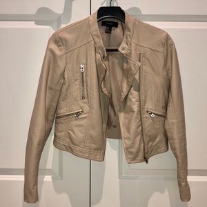 Nude Faux Leather Moto Jacket